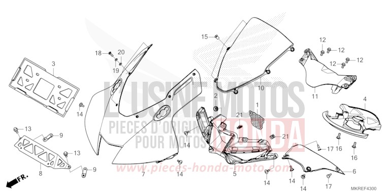 PANNEAU SUPERIEUR de CBR1000RR SP SP1 SP2 MAT PEARL MORION BLACK (NHC33) 2024